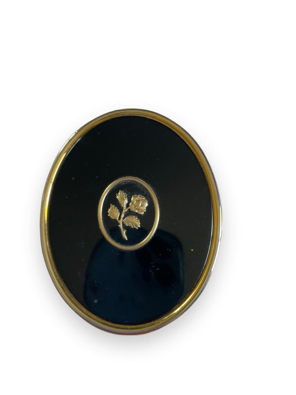 Lancome Black and Gold Oval Compact Mirror